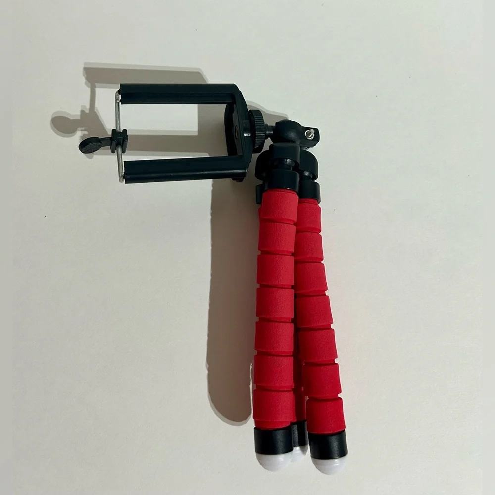Octopus Adjustable Tripod Stand 3 Legs Flexible Phone Holder Camera Bracket Red